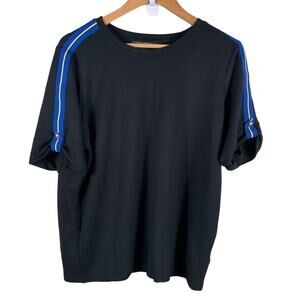 Lauren Ralph Lauren Women's Large Black Short Sleeve Shirt Blouse